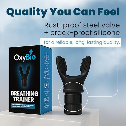 Entrenador Respiratorio OxyBio | Mejora tu Respiración con Pulmones Más Fuertes | Dispositivo de Ejercicio de Respiración Portátil | Silicón de Alta - imagen 3