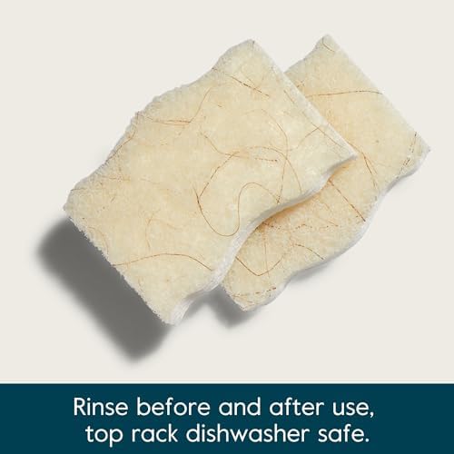 Esponjas Grove Co., Estropajo Natural de Coco, Doble Cara, No Raspante, Súper Absorbente de Celulosa Vegetal con Fibra de Coco, 6 Piezas para - imagen 6