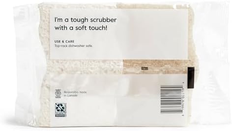 Esponjas Grove Co., Estropajo Natural de Coco, Doble Cara, No Raspante, Súper Absorbente de Celulosa Vegetal con Fibra de Coco, 6 Piezas para - imagen 8