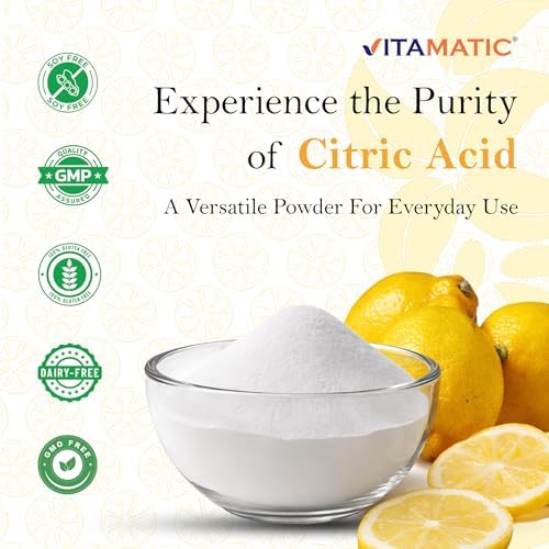Polvo de Ácido Cítrico Vitamatic 5 lb (80 oz) – 100% Puro, Gránulos Cristalinos Anhidros, Grado Alimenticio, Fácil de Disolver para Cocinar, Hornear, - imagen 2