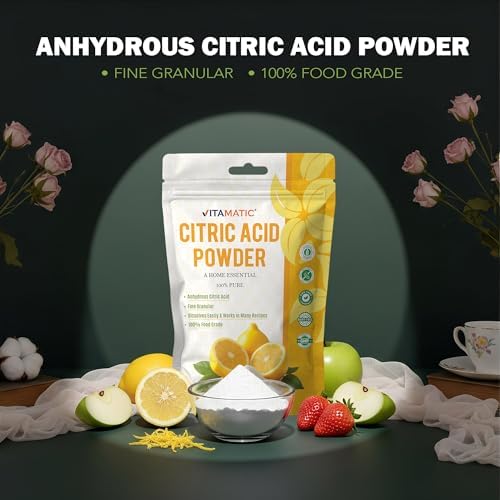 Polvo de Ácido Cítrico Vitamatic 5 lb (80 oz) – 100% Puro, Gránulos Cristalinos Anhidros, Grado Alimenticio, Fácil de Disolver para Cocinar, Hornear, - imagen 3