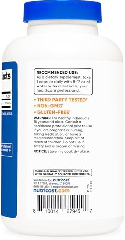Nutricost Niacinamida (Vitamina B3) 500mg, 240 Cápsulas (2 Botellas) - imagen 4