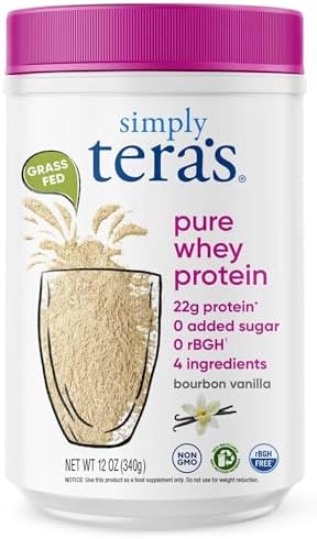 Proteína en Polvo de Suero de Leche Simply Tera - Vainilla de Pastoreo, Limpia, Sin Edulcorantes Artificiales, No GMO, Kosher, Sin rBGH, Sin Soja - - imagen 1