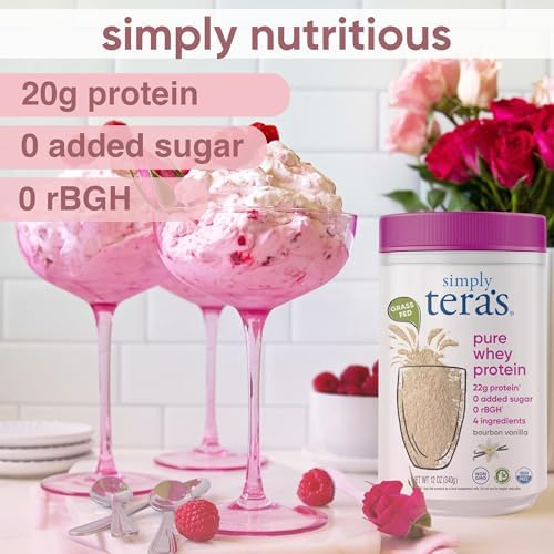 Proteína en Polvo de Suero de Leche Simply Tera - Vainilla de Pastoreo, Limpia, Sin Edulcorantes Artificiales, No GMO, Kosher, Sin rBGH, Sin Soja - - imagen 3