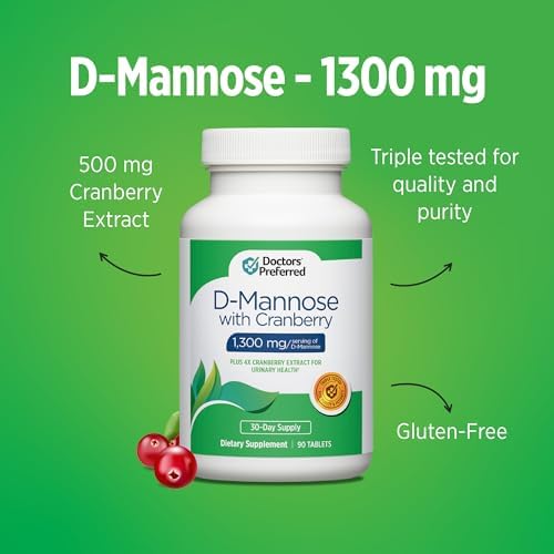 Suplemento DOCTORS' PREFERRED D-Mannose 1300 MG con 500 MG de Arándano - Fórmula Premium (90 Tabletas Veganas) - imagen 4