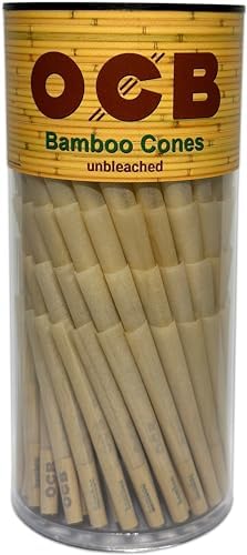 Conos OCB de Bambú | Tamaño Mini | 70mm | Papel de Cigarrillo Sin Blanquear con Puntas y Palitos de Empaque ~ Incluye estuche FOZZIE (Mini cono, 150, - imagen 2