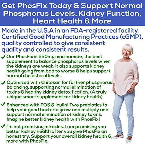 PhosFix 120 Cápsulas - Agente Quelante de Fósforo con Quitosano para Mantener Niveles Normales de Fósforo y Salud Renal. Suplemento Renal - imagen 4
