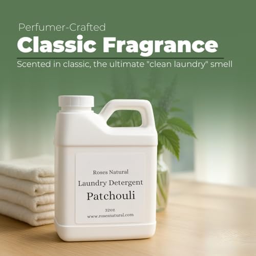 Detergente para Ropa Natural Roses con Pachulí, 32 oz, Compatible HE, Aroma Musgoso, Aceite Esencial, Hipoalergénico, Biodegradable, Hecho en EE. UU. - imagen 2