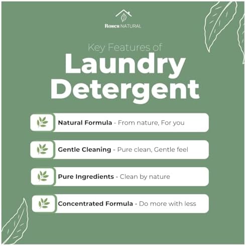 Detergente para Ropa Natural Roses con Pachulí, 32 oz, Compatible HE, Aroma Musgoso, Aceite Esencial, Hipoalergénico, Biodegradable, Hecho en EE. UU. - imagen 3