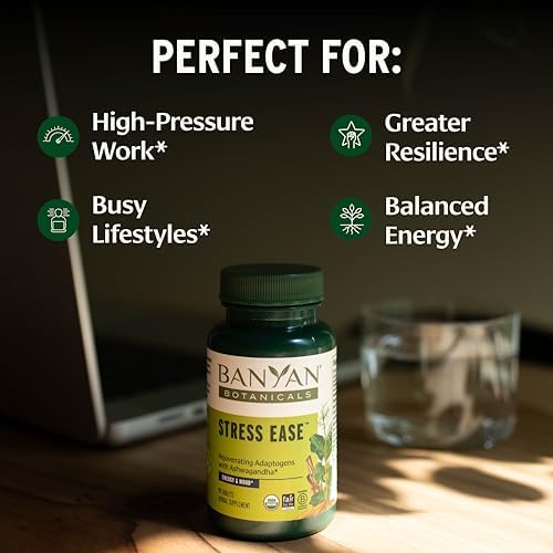 Banyan Botanicals Suplemento Orgánico para el Estrés – Apoyo Adrenal y Resiliencia – Ashwagandha y Shatavari para Fatiga – 90 Tabletas – Orgánico USDA - imagen 2