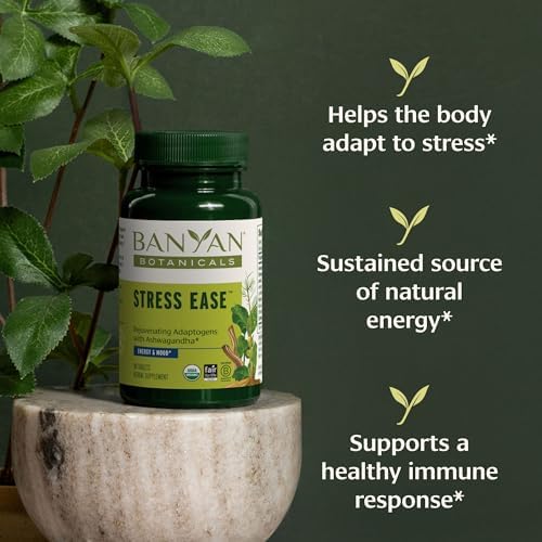 Banyan Botanicals Suplemento Orgánico para el Estrés – Apoyo Adrenal y Resiliencia – Ashwagandha y Shatavari para Fatiga – 90 Tabletas – Orgánico USDA - imagen 3