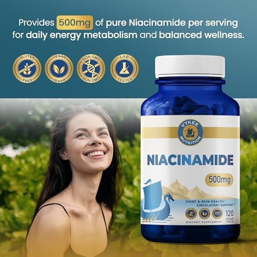 Cápsulas de Niacinamida Vykee Nutrition - Suplemento de Vitamina B3 para Bienestar de la Piel, Energía Celular y Soporte Metabólico - Vegano, No GMO, - imagen 4