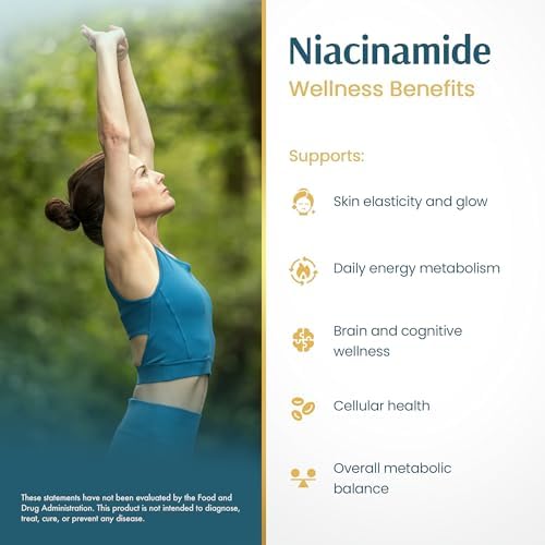 Cápsulas de Niacinamida Vykee Nutrition - Suplemento de Vitamina B3 para Bienestar de la Piel, Energía Celular y Soporte Metabólico - Vegano, No GMO, - imagen 6