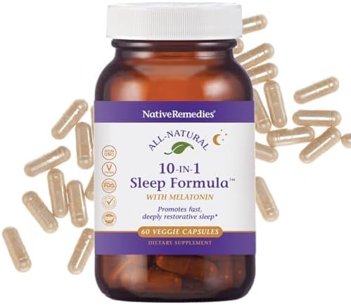 Native Remedies Suplemento Natural para Dormir 10 en 1 para Adultos y Niños 4+ – Con Melatonina 5mg, Magnesio, Raíz de Valeriana, Manzanilla y - imagen 1