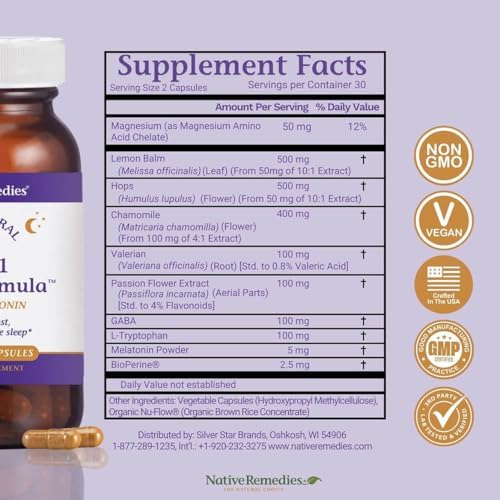Native Remedies Suplemento Natural para Dormir 10 en 1 para Adultos y Niños 4+ – Con Melatonina 5mg, Magnesio, Raíz de Valeriana, Manzanilla y - imagen 4