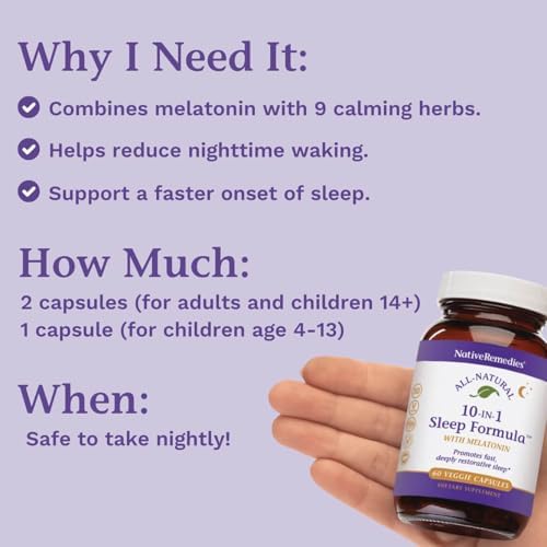 Native Remedies Suplemento Natural para Dormir 10 en 1 para Adultos y Niños 4+ – Con Melatonina 5mg, Magnesio, Raíz de Valeriana, Manzanilla y - imagen 6