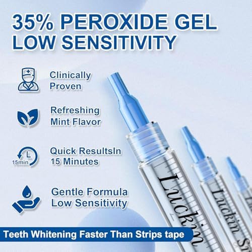 LUCKIN SMILE Paquete de 10 Recargas de Gel Blanqueador Dental 35%, 60 Tratamientos, Sin Sensibilidad, Gel de 3ml para Kits de Blanqueamiento Dental - imagen 2