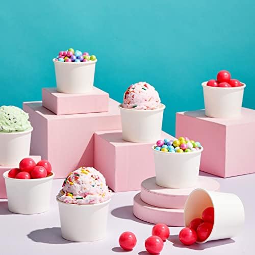 Tazas de Helado Juvale - Tazones de Papel Desechables para Sundae - Tazones Resistentes a Fugas de 5 oz, Blancos, Paquete de 100 - imagen 2