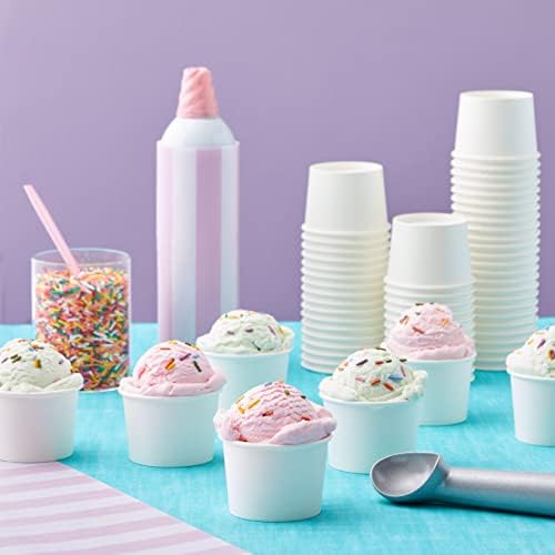 Tazas de Helado Juvale - Tazones de Papel Desechables para Sundae - Tazones Resistentes a Fugas de 5 oz, Blancos, Paquete de 100 - imagen 4
