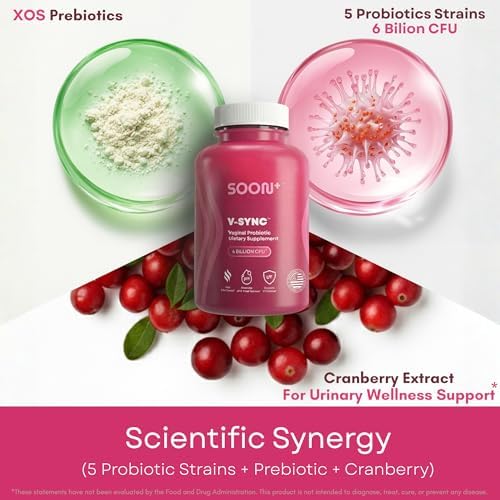 Probioticos Vaginales SOON+ para Mujeres, V-Sync con Lactobacillus, Arándano y Prebióticos, Apoyo al pH y Salud Urinaria, 60 Cápsulas - imagen 6