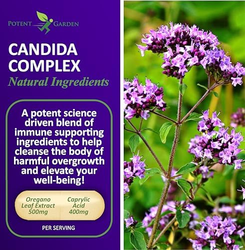 Potent Garden Complejo Candida - Mezcla de Orégano y Ácido Caprílico, Suplemento para la Salud Intestinal y Apoyo Inmunológico, 60 Cápsulas - imagen 2