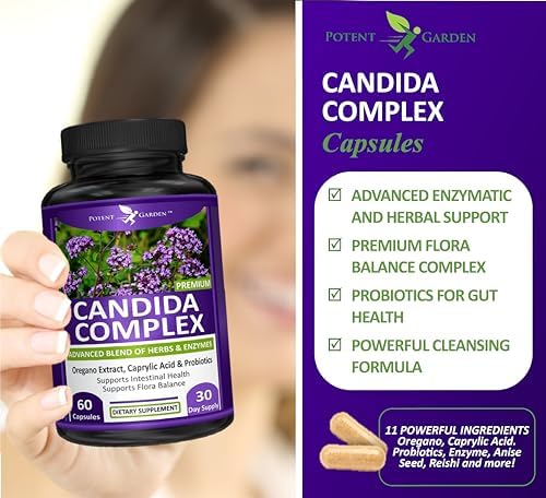 Potent Garden Complejo Candida - Mezcla de Orégano y Ácido Caprílico, Suplemento para la Salud Intestinal y Apoyo Inmunológico, 60 Cápsulas - imagen 4