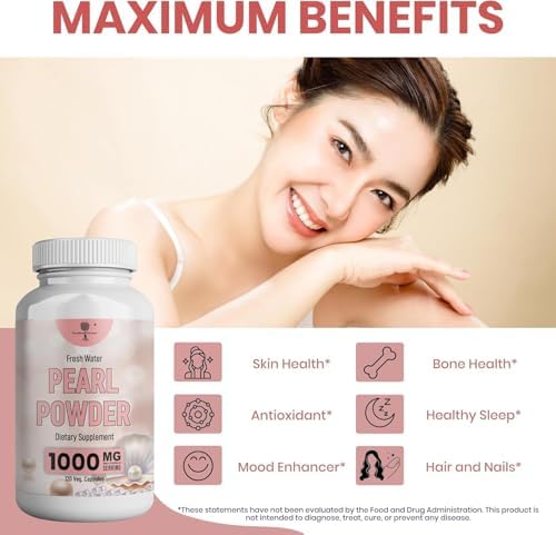 Suplemento de Polvo de Perla para la Salud de la Piel - Antienvejecimiento, Antioxidante y Producción de Colágeno - Ojos, Cabello y Uñas Saludables, - imagen 2