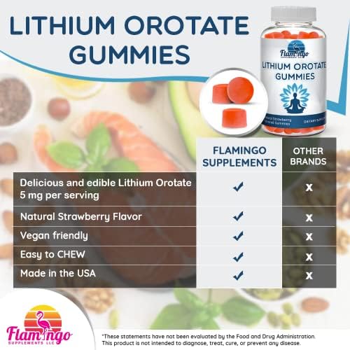 Gomitas de Orotato de Litio 5mg (por porción) – Suplemento masticable de litio – Apoyo diario suave – Vegano, No GMO – 60 gomitas - imagen 2