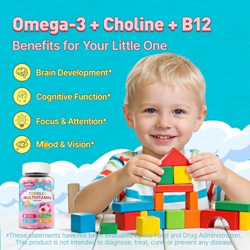 Gomitas Multivitamínicas Orgánicas para Niños (2-3 años) | Omega-3 (DHA/EPA), Postbióticos, A C D3 K2 Methyl B12 Folato Zinc | 60 piezas, Sin Azúcar - imagen 5