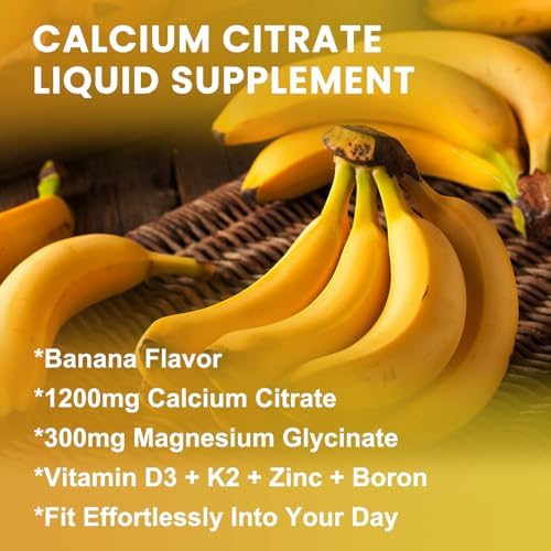 Suplemento Líquido de Citrato de Calcio 1200mg con Vitamina D3 para Hombres y Mujeres - Calcio, Magnesio, Zinc, D3 y K2 para Huesos, Dientes e - imagen 7