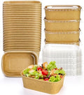 Tazón Rectangular Kraft Compostable Yesland de 50 Piezas, 25 Oz, Apto para Microondas y Congelador, Ideal para Comida para Llevar, Almuerzo de - imagen 1