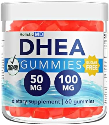Suplemento Holistic MD DHEA 100mg para Mujeres y Hombres | Gomas Veganas de Fresa Sin Azúcar | Alta Absorción | 60 Días de Suministro - imagen 1