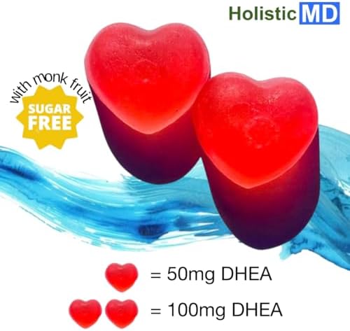 Suplemento Holistic MD DHEA 100mg para Mujeres y Hombres | Gomas Veganas de Fresa Sin Azúcar | Alta Absorción | 60 Días de Suministro - imagen 3
