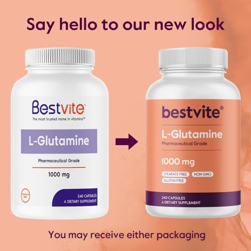 BESTVITE L-Glutamina 1000mg por Cápsula (240 Cápsulas) - Suplemento Puro, Sin Rellenos, Sin Gluten, No GMO, Máxima Potencia - imagen 8