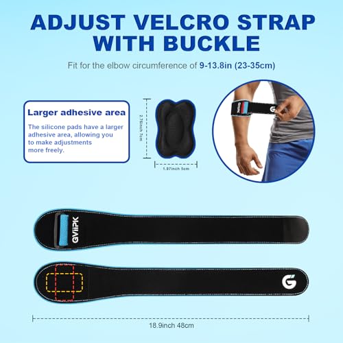 Faja Ajustable para Codo de Tenista Gviipk, Soporte para Tendinitis y Dolor en el Antebrazo, con Diseño de Advertencia de Presión y Almohadilla de - imagen 7
