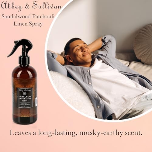 Spray de Lino Abbey & Sullivan, Sándalo y Pachulí, Aroma Cálido y Terroso, Eliminador de Olores, Paquete de 2, 16 oz - imagen 6