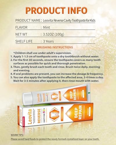 Pasta dental Leovita para niños que revierte caries - Relleno de caries con hidroxiapatita, libre de flúor - imagen 6