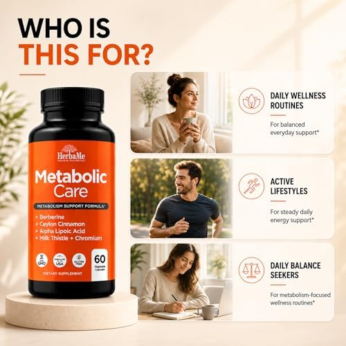 Suplemento de Berberina HerbaMe con Canela de Ceilán, Cromo y Ácido Alfa Lipoico, Cuida el Metabolismo, Salud Cardiovascular y Sistema Inmunológico, - imagen 6