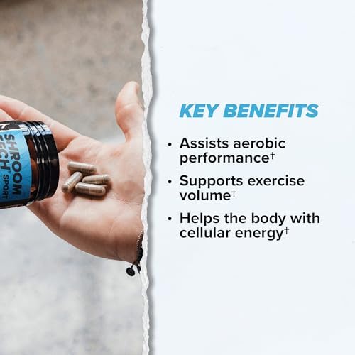 Cápsulas ONNIT Shroom Tech Sport para Soporte Diario de Ejercicio, Suplemento Pre Entrenamiento Sin Cafeína con Hongos Cordyceps, 28 Contenido - imagen 7