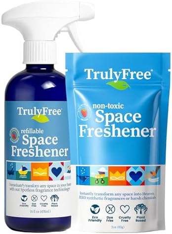 Kit Inicial de Ambientador Truly Free Space, Aceite Esencial de Hierba Limón - Ambientadores para Auto y Hogar, Eliminador Natural de Olores, Botella - imagen 1