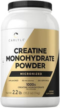 Carlyle Creatina Monohidratada en Polvo 5000mg | 200 Porciones | Sin Sabor | 2.2lbs | Suplemento de Creatina Micronizada | Vegano, Sin OGM, Sin Gluten - imagen 1