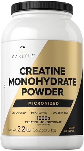 Carlyle Creatina Monohidratada en Polvo 5000mg | 200 Porciones | Sin Sabor | 2.2lbs | Suplemento de Creatina Micronizada | Vegano, Sin OGM, Sin Gluten - imagen 1