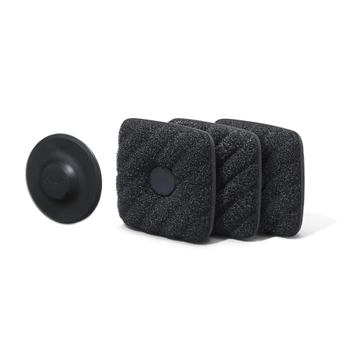 Esponjas de Cocina Curio Home Goods, 3 Piezas, Antirayas, con Soporte Magnetizado, Resistentes a Olores, Color Negro - imagen 3