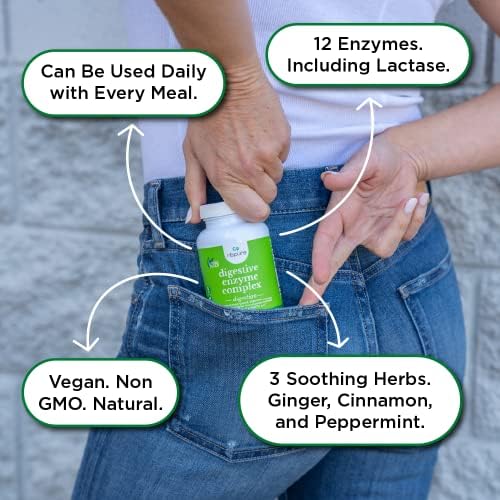 Complejo de Enzimas Digestivas Veganas nbpure – Soporte Diario para la Hinchazón, Gas y Digestión – 12 Enzimas y 3 Hierbas – Lactasa, Proteasa, - imagen 4