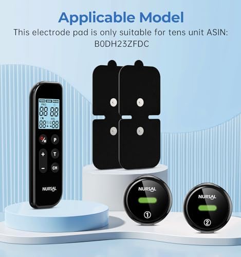 Parches de Repuesto para Unidad TENS, Paquete de 4 Parches Electrodos Inalámbricos, Compatibles Solo con Dispositivo NURSAL M101A-UK1, Alta Adhesión - imagen 2