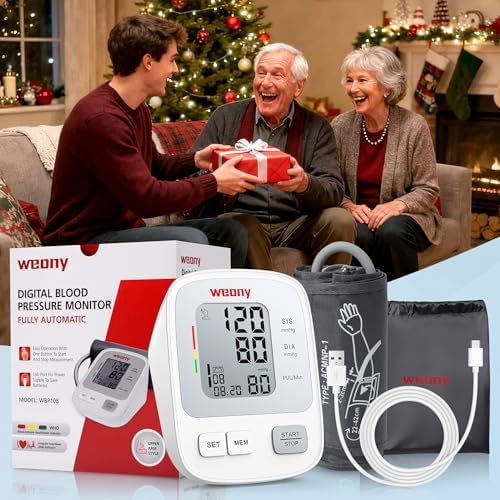 Monitores de Presión Arterial WEONY para Uso en Casa, Manguito Ajustable 9-17in, 2 * 99 Memorias, Máquina Digital Automática con USB - imagen 8