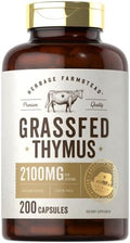 Suplemento de Timo de Res Alimentada con Pasto Carlyle | 2100mg | 200 Cápsulas | Criado en Pastoreo, No GMO, Sin Gluten | Herbage Farmstead - imagen 1