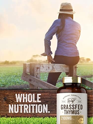 Suplemento de Timo de Res Alimentada con Pasto Carlyle | 2100mg | 200 Cápsulas | Criado en Pastoreo, No GMO, Sin Gluten | Herbage Farmstead - imagen 6