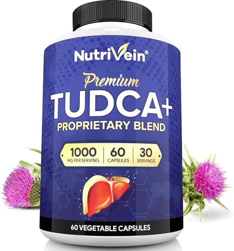 Suplemento Nutrivein Premium TUDCA+ para el Hígado 1000mg - Suministro para 30 Días (60 Cápsulas): Sales Biliares para el Bienestar Hepático - imagen 1