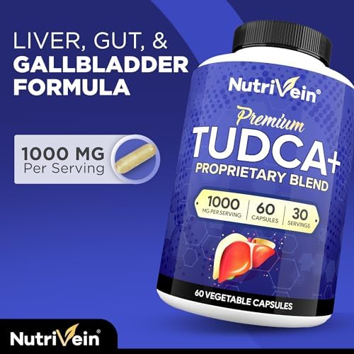 Suplemento Nutrivein Premium TUDCA+ para el Hígado 1000mg - Suministro para 30 Días (60 Cápsulas): Sales Biliares para el Bienestar Hepático - imagen 3